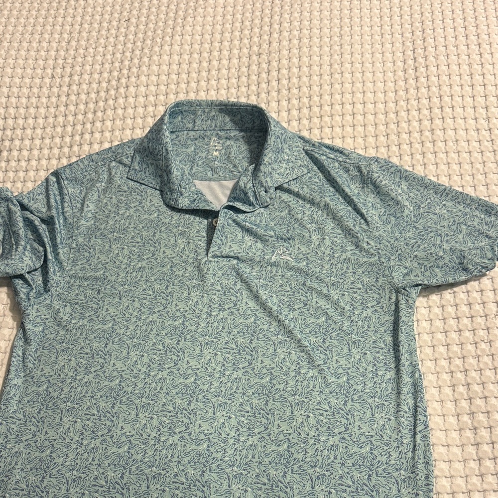 Rhoback Light Blue Patterned Polo - image 2